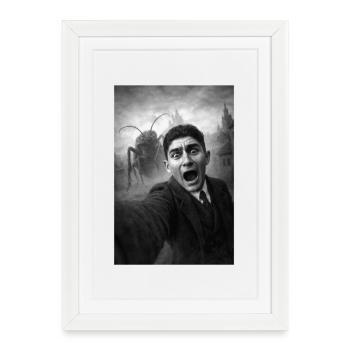 Franz Kafka Selfie Porträt - Gerahmtes Poster (27 × 37 cm) - Weiß - Vorne