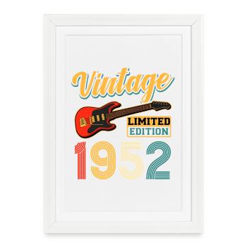 Art vintage de guitare électrique 1952 Édition limitée - Affiche encadrée (27 × 37 cm) - blanc - Devant