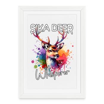 Sika Deer Whisperer - Framed poster (27 × 37 cm) - white - Front
