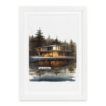 Lost in Comfort Lakehouse - Framed poster (27 × 37 cm) - white - Front
