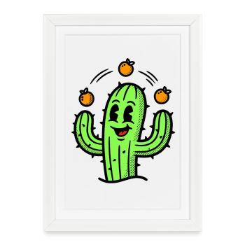 Un cactus avec un vrai talent - Affiche encadrée (27 × 37 cm) - blanc - Devant