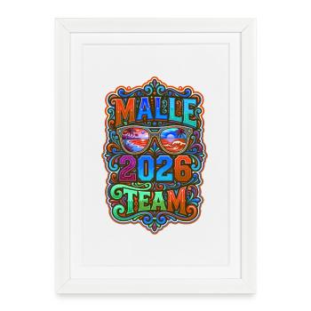 Malle 2026 Mallorca Holidays Colorful - Framed poster (27 × 37 cm) - white - Front