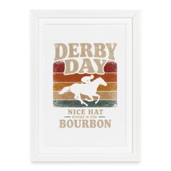 Bourbon millésimé Derby Day - Affiche encadrée (27 × 37 cm) - blanc - Devant