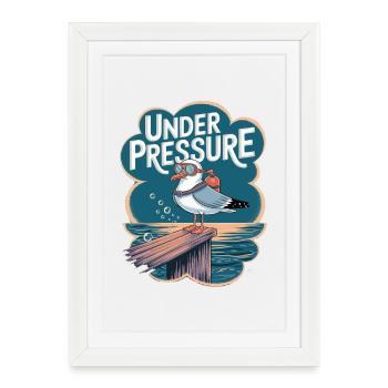 Plongeur oiseau de mer sous pression - Affiche encadrée (27 × 37 cm) - blanc - Devant