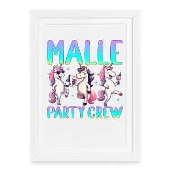 Malle Party Crew - Affiche encadrée (27 × 37 cm) - blanc - Devant