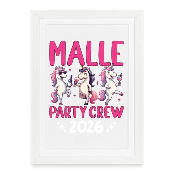 Équipe de la Malle Party 2026 - Affiche encadrée (27 × 37 cm) - blanc - Devant