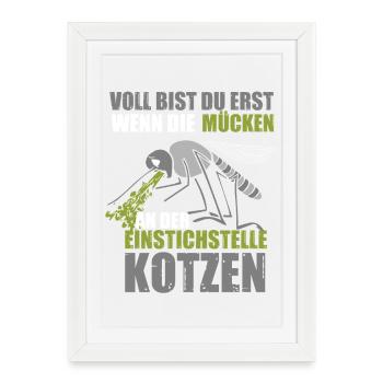 You're only full when the mosquitoes puke - Framed poster (27 × 37 cm) - white - Front