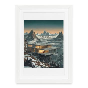 Toujours pas de voisins Alpine Glass House - Affiche encadrée (27 × 37 cm) - blanc - Devant