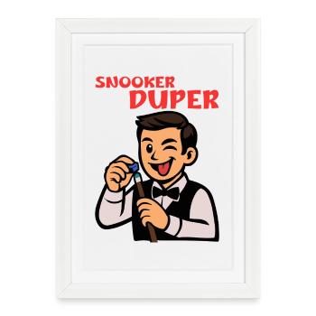 Snooker Duper Cartoon - Affiche encadrée (27 × 37 cm) - blanc - Devant