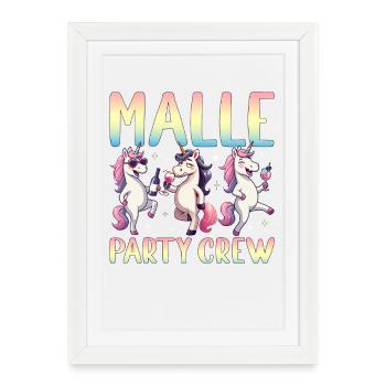 Malle Party Crew - Affiche encadrée (27 × 37 cm) - blanc - Devant
