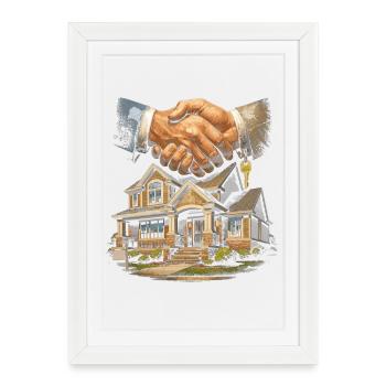 Real Estate Agent Broker - Framed poster (27 × 37 cm) - white - Front