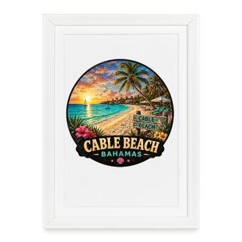 Cable Beach Vacation Nassau Caribbean Cruise - Framed poster (27 × 37 cm) - white - Front
