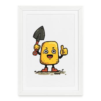 Sunny Shovel Pal Mascot - Framed poster (27 × 37 cm) - white - Front