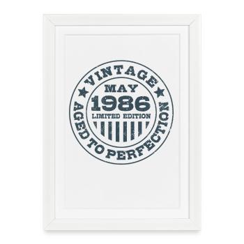 Vintage May 1986 | Aged to perfection | Birthday - Framed poster (27 × 37 cm) - white - Front