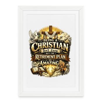 Être chrétien n’est pas facile - Christen Jesus - Affiche encadrée (27 × 37 cm) - blanc - Devant
