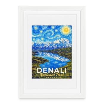 Denali National Park, Alaska - Framed poster (27 × 37 cm) - white - Front
