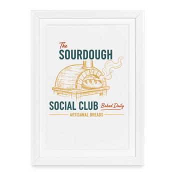 Sourdough Bread Baking Baker Social Club Baked - Framed poster (27 × 37 cm) - white - Front