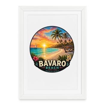 Bavaro Beach Punta Cana Vacances Luxe dans les Caraïbes - Affiche encadrée (27 × 37 cm) - blanc - Devant
