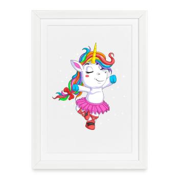 Ballet Unicorn Cute Dancing Ballerina Gift - Framed poster (27 × 37 cm) - white - Front