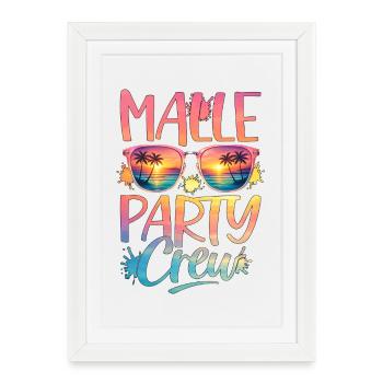 Malle Party Crew - Affiche encadrée (27 × 37 cm) - blanc - Devant