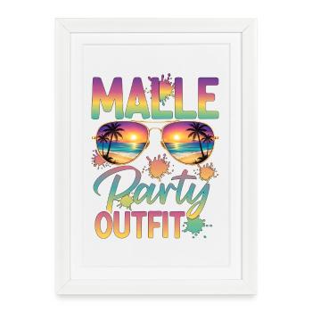 Tenue de fête Malle - Affiche encadrée (27 × 37 cm) - blanc - Devant