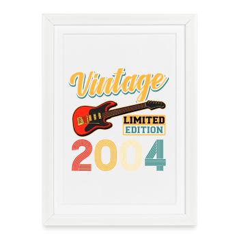 Vintage Guitar Édition Limitée Art 2004 - Affiche encadrée (27 × 37 cm) - blanc - Devant
