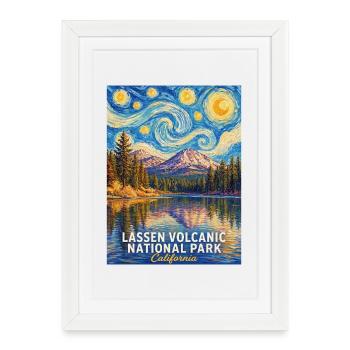 Let Volcano Night Poster California - Framed poster (27 × 37 cm) - white - Front