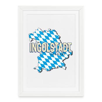 Ville d’Ingolstadt en Bavière, Allemagne Souvenir - Affiche encadrée (27 × 37 cm) - blanc - Devant