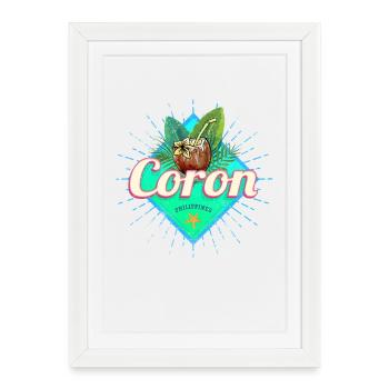 Coron Island in the Philippines Coconut Souvenir - Framed poster (27 × 37 cm) - white - Front