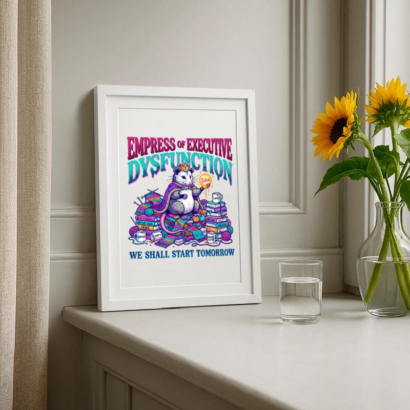ADHD Executive Dysfunction Opossum Framed poster (27 × 37 cm)