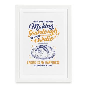 Sourdough Bread Baking Making Sourdough - Framed poster (27 × 37 cm) - white - Front
