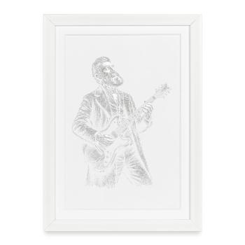 John Brown plays guitar - Framed poster (27 × 37 cm) - white - Front
