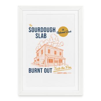 Boulanger au pain au levain La Dalle au levain - Affiche encadrée (27 × 37 cm) - blanc - Devant