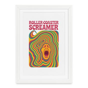 Roller Coaster Screamers | Amusement park - Framed poster (27 × 37 cm) - white - Front