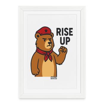 Bear Hero Rally Tee - Affiche encadrée (27 × 37 cm) - blanc - Devant