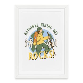 Randonnée d’une journée Randonnée - Affiche encadrée (27 × 37 cm) - blanc - Devant