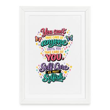You First: Self-Care Motto Motivation Mindful - Framed poster (27 × 37 cm) - white - Front