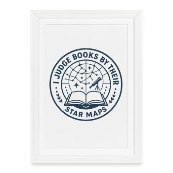 Livres par Star Charts | Lire de la science-fiction - Affiche encadrée (27 × 37 cm) - blanc - Devant