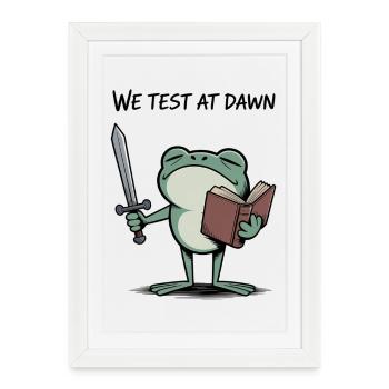 Le Chevalier Grenouille à l’Aube - Affiche encadrée (27 × 37 cm) - blanc - Devant