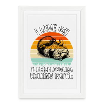 Drôle de chat angora turc - Affiche encadrée (27 × 37 cm) - blanc - Devant