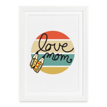 Avec amour maman - Affiche encadrée (27 × 37 cm) - blanc - Devant