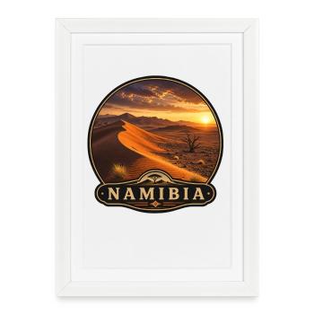 Namibia Desert Africa Vintage Landscape Holiday - Framed poster (27 × 37 cm) - white - Front