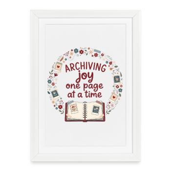 Archive Joy | Scrapbooking Decoration - Framed poster (27 × 37 cm) - white - Front