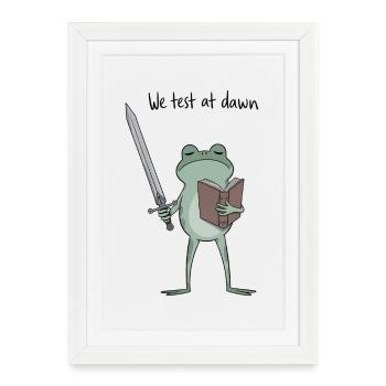 Dawn Duel Frog : Épée & Tome - Affiche encadrée (27 × 37 cm) - blanc - Devant