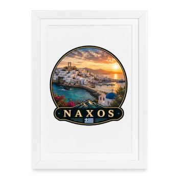 Holidays Greece Naxos Portara Apollo Temple - Framed poster (27 × 37 cm) - white - Front