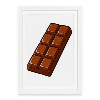 Barre de chocolat Cartoon Rétro - Affiche encadrée (27 × 37 cm) - blanc - Devant