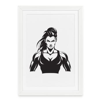 Muscles féminins - Affiche encadrée (27 × 37 cm) - blanc - Devant