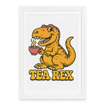 Tea Rex: Dinosaur Tea Time - Framed poster (27 × 37 cm) - white - Front