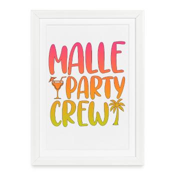 L’équipe de la Malle Party célèbre les fêtes de Majorque - Affiche encadrée (27 × 37 cm) - blanc - Devant