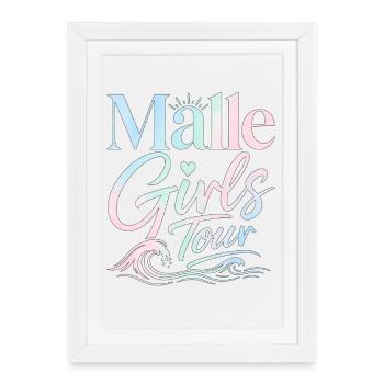 Tournée des filles à Malle Soirée entre filles Soirée de Majorque Fête - Affiche encadrée (27 × 37 cm) - blanc - Devant